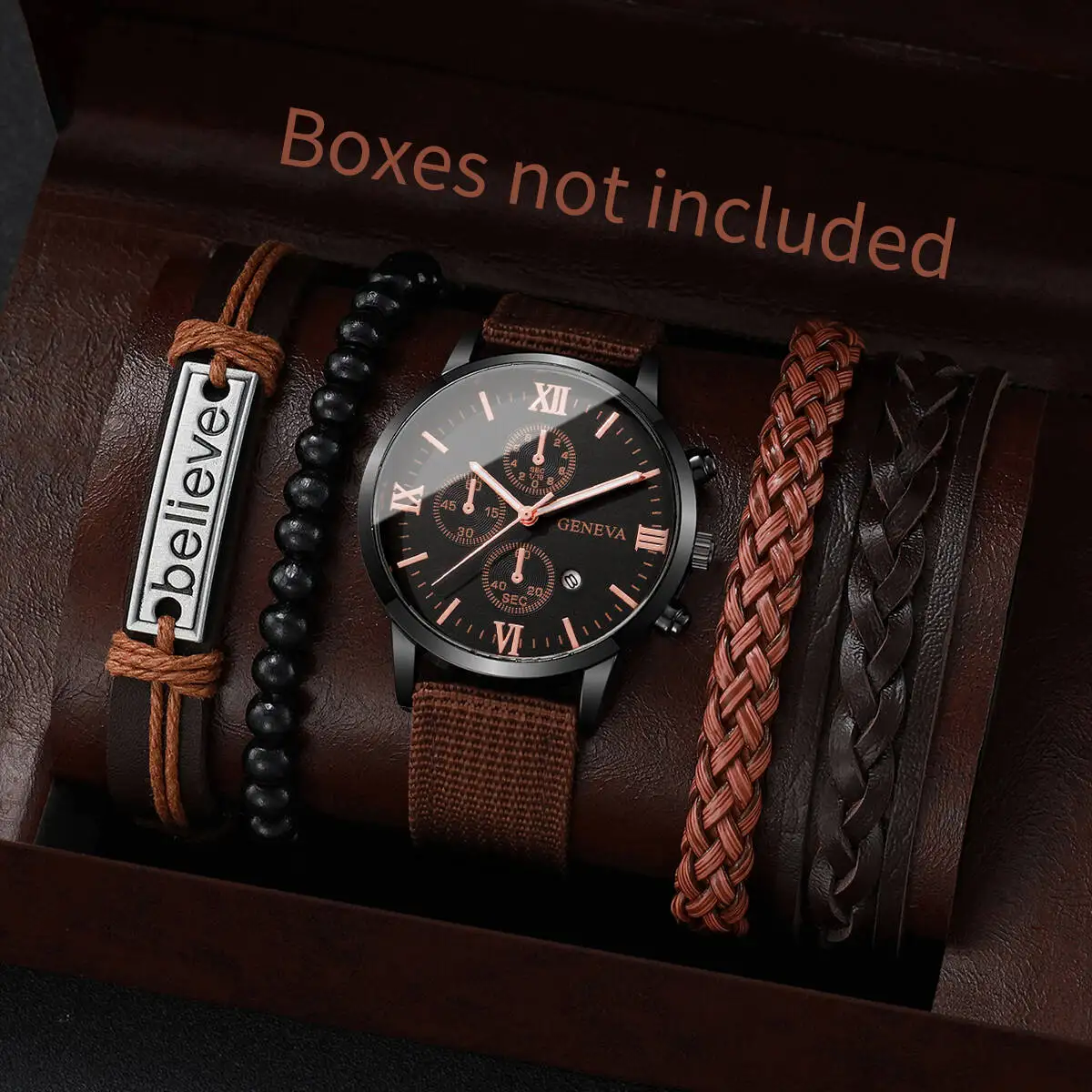 

4/5 шт. модные мужские часы, комплект, повседневные кварцевые часы с нейлоновым ремешком для мужчин, браслеты-часы Relogio Masculino (без коробки)