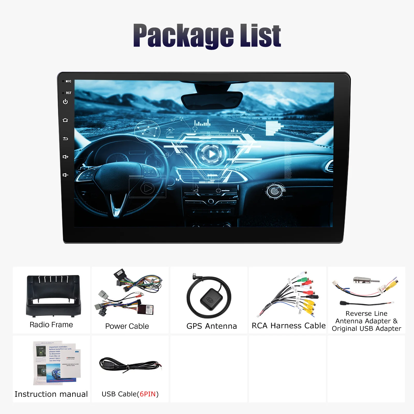 ESSGOO 9" Car Radio For Ford Fiesta MK6 2009-2017 Android auto Carplay Car Stereo 4GB 64GB GPS RDS Automotive Multimedia Player image 3