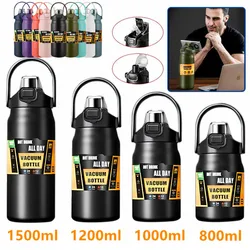 Termo portátil con pajita, taza térmica de acero inoxidable 304, vaso de café, frascos de vacío deportivos, botella de agua fría y caliente