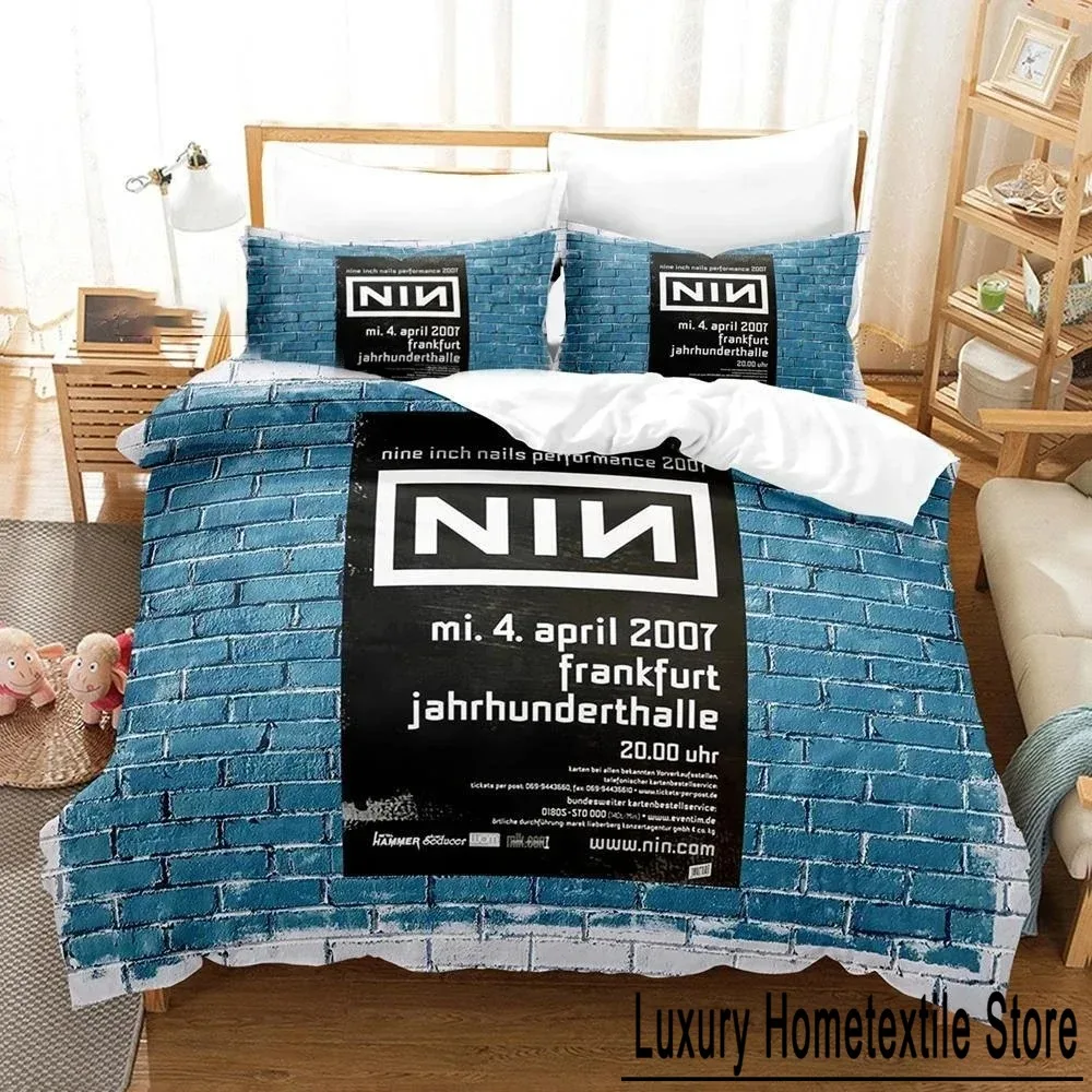 3D Printed Nine Inch Nails NIN Bedding Set Duvet Cover Bedroom Comforter Single Twin King Size Quilt Cover Home Textile