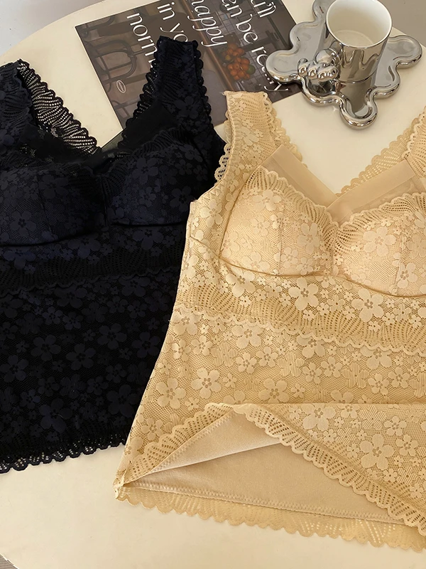 Cseta Térmica de Veludo Quente para Outono e Inverno, Lingerie Fena de Tamanho ande, Sem Sutiã, Cseta Base E