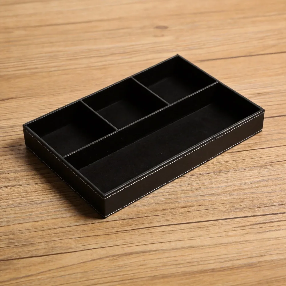 

Кожаный органайзер-контейнер с лотком для хранения ключей, канцелярских принадлежностей и офисных товаров, настольный органайзер, бесплатная доставка