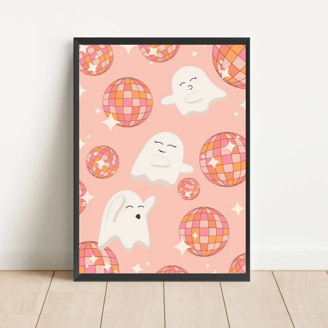 Frameless Canvas Painting Stampa Fantasma Painting / Stampe Groovy Halloween / Disco Halloween / Stampabili Di Halloween / Stamp