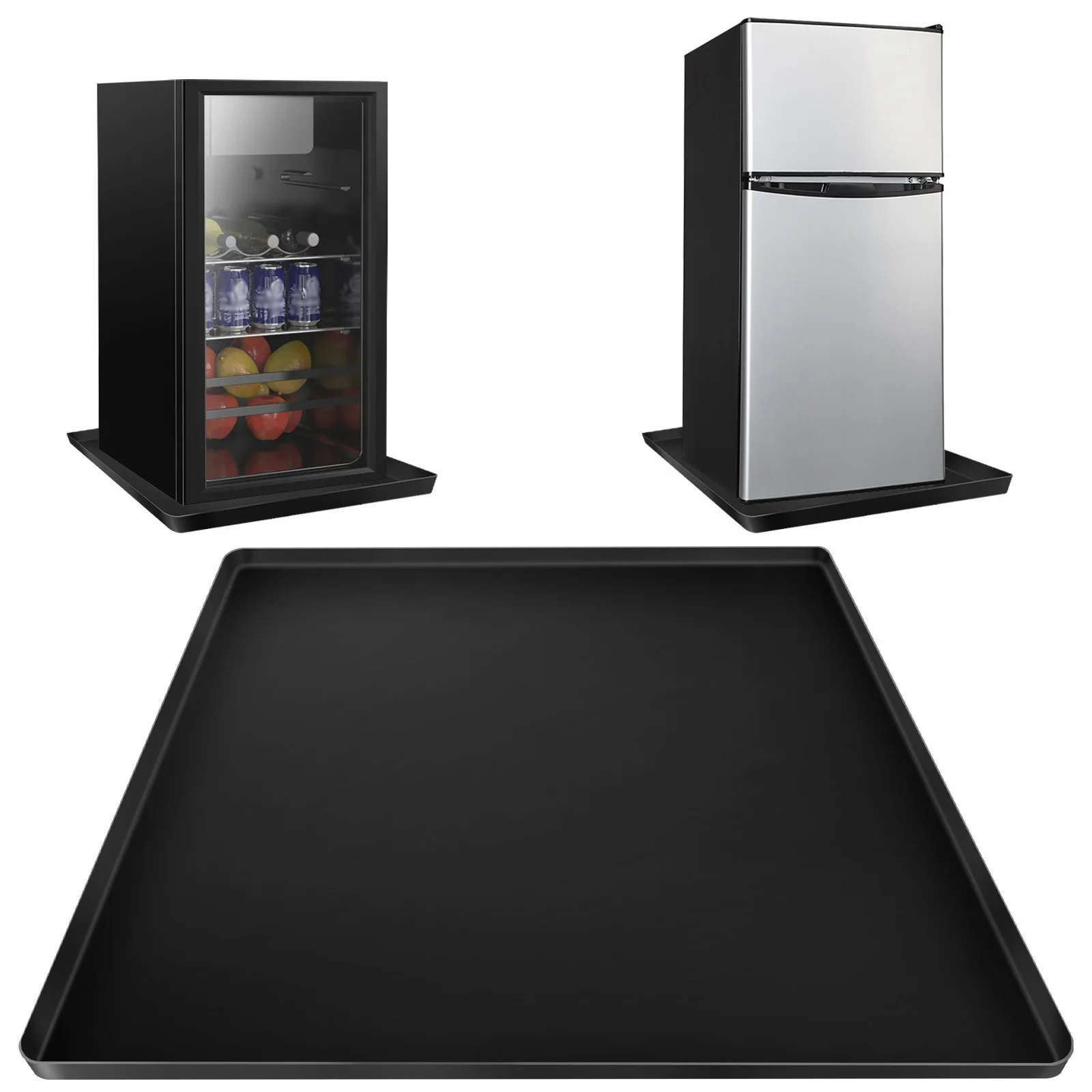 60x60CM Fridge Silicone Mat Non-slip Silicone Pad Black Gray Floor Protector for Refrigerator Washing Machine Table Mat