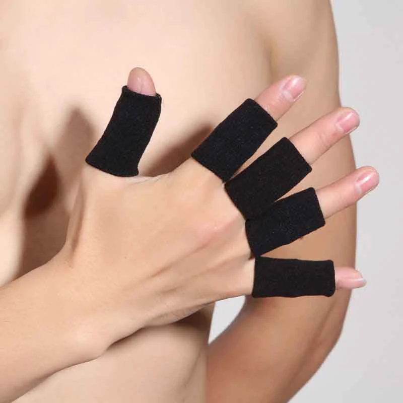 10PCS Finger Protection Arthritis Support Thumb Brace Protector Finger Guard Fitness Sport Basketball Gym Elastic Finger Sleeves