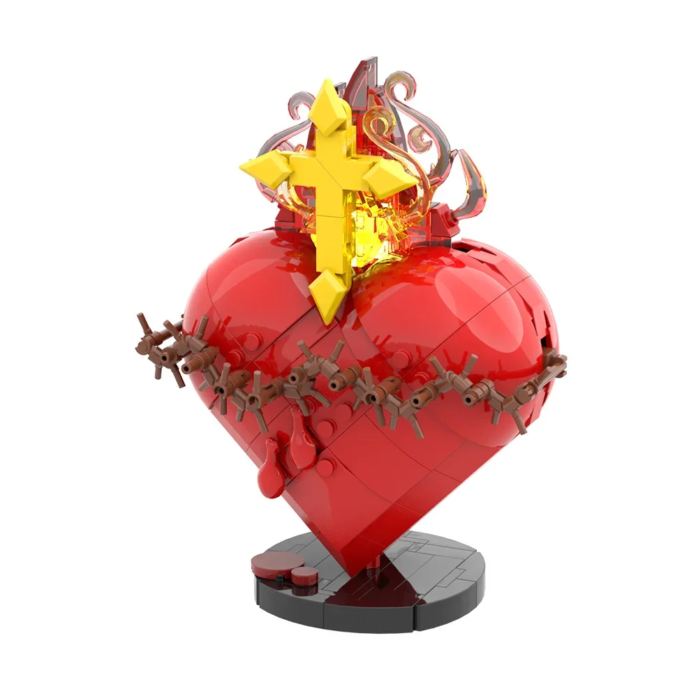 

MOC Sacred Heart of Jesus Bricks Christianity Jesus Glow Cross Building Blocks Model Assemble Educational Toys Kids DIY Gifts