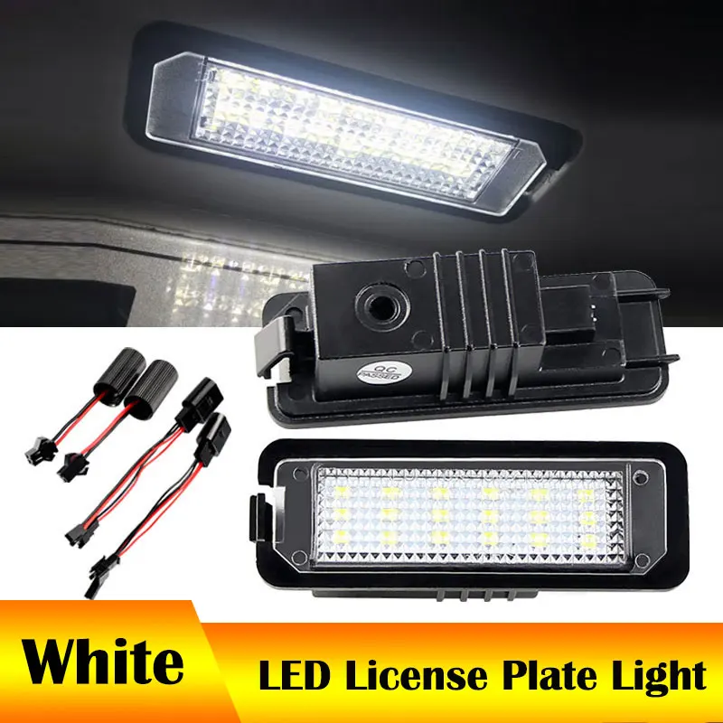 2pcs LED Number License Plate Lights with Canbus For VW Passat CC Golf V 3D 5D 5/6/7 Eos Lupo Polo Derby Phaeton New Beetle