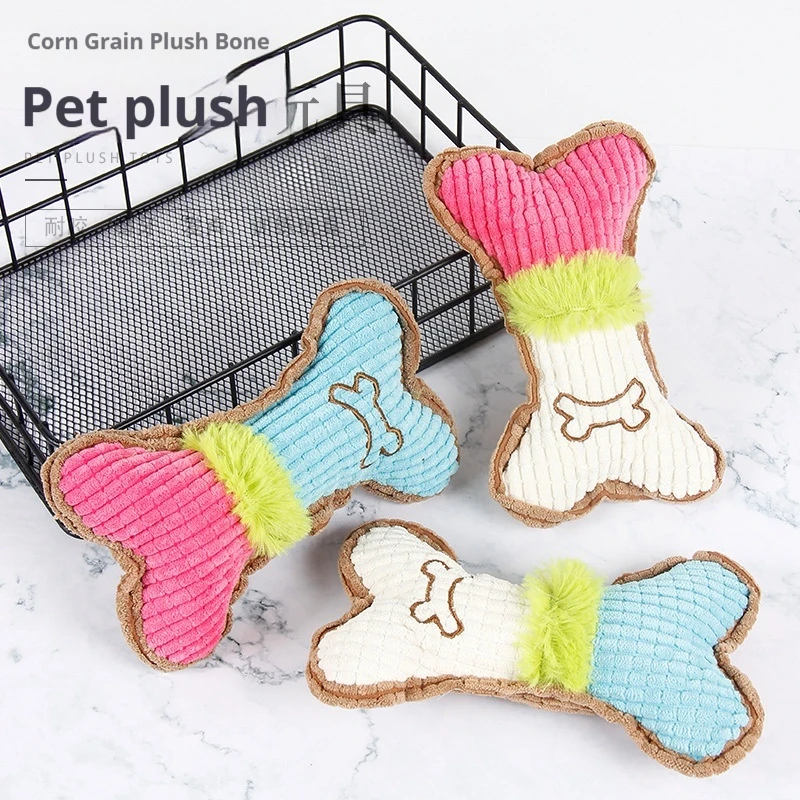 

Pet Sound Plush Toys Teeth Grinding and Chewing Dog Products Bone Model Pet Plush Toys
