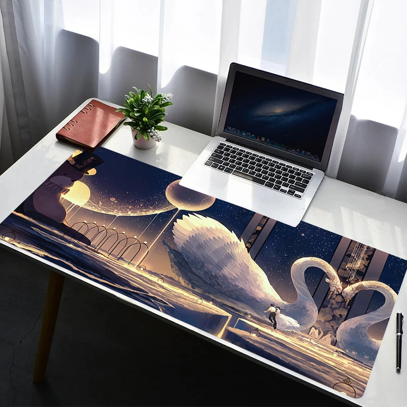 

Mouse Pad PC Non Slip Rubber Cartoon Cute Mousepad Laptop Gamer Cabinet Keyboard Pad Office Computer Gaming Desk Swan Mouse Mat