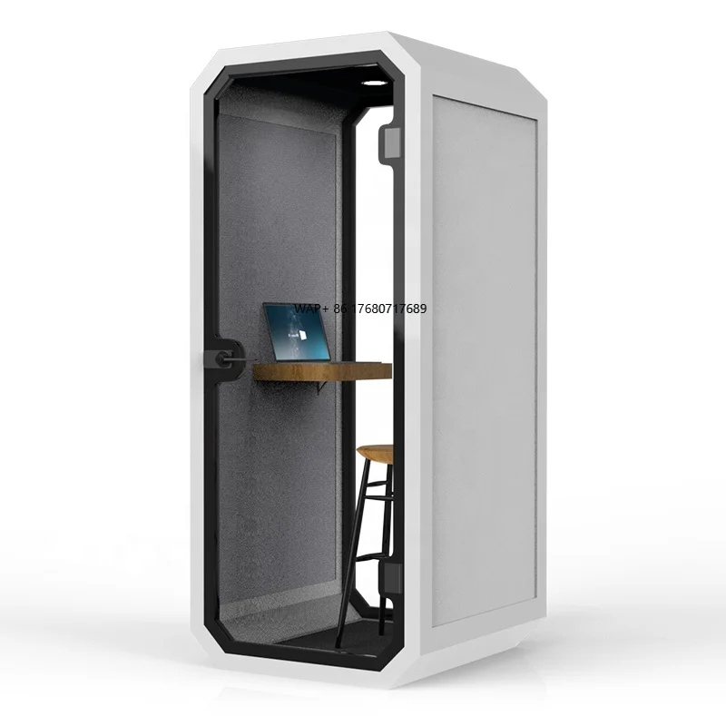 Customizable Modern Acoustic Aluminum Phone Booths for Hotels Villas Movable Privacy Talking Meeting Booths Sale for Public