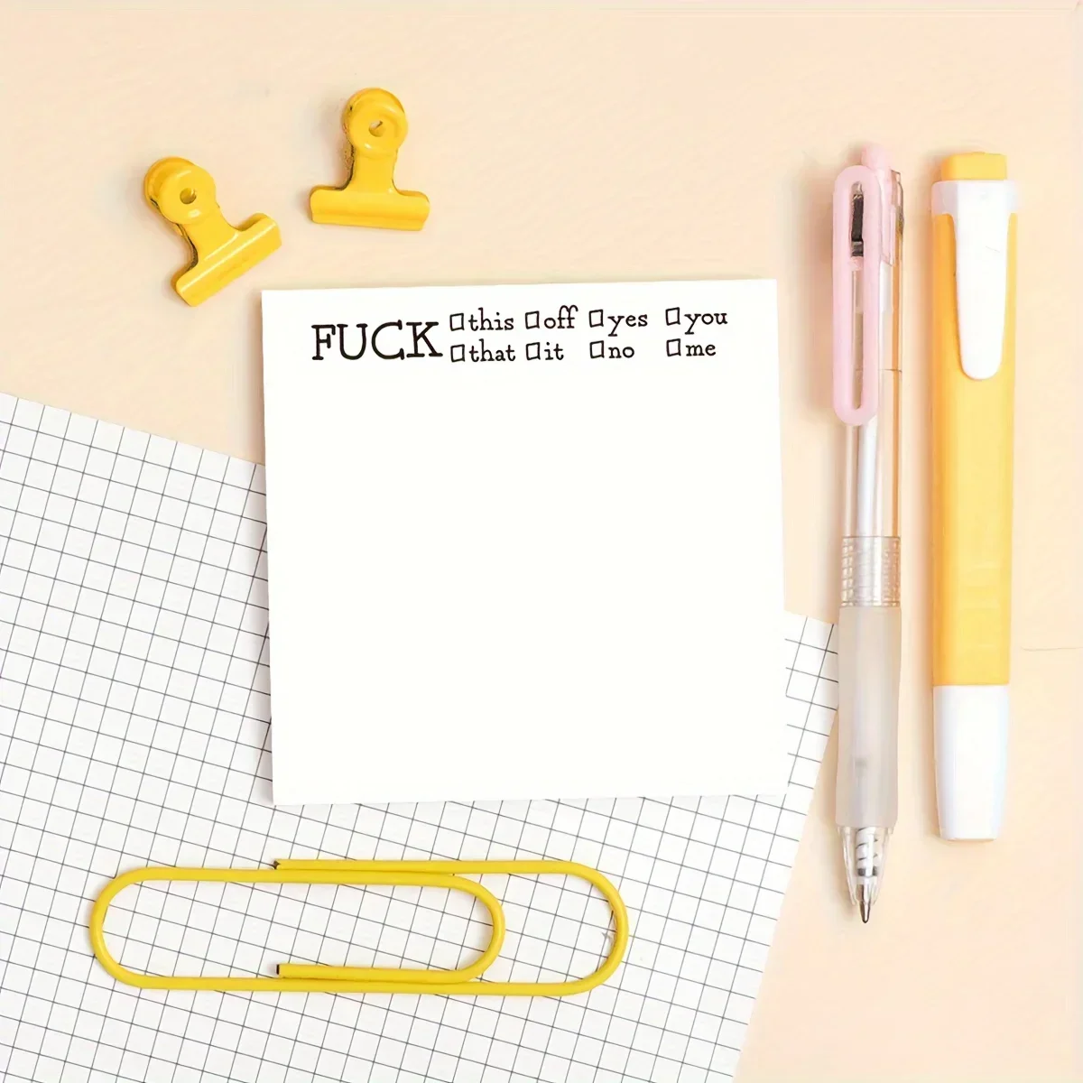 Funny Sarcastic Sticky Notes Pad - Hilarious Novelty Memo Pads for Office Coworkers with Offensive Sayings Self-Adhesive Reminders Stress Relief Desk Gag Gifts