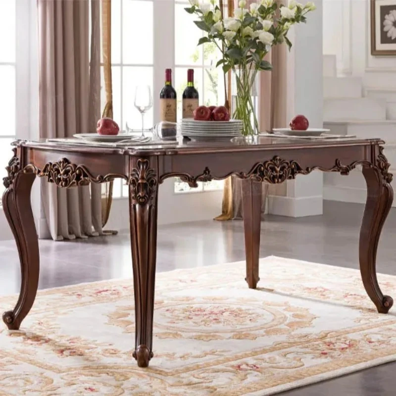 X-S 12Imported Walnut Wood  Style Solid Wood Dining Table Restaurant Dining Table HG