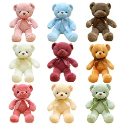 30cm Colourful Bow Bear Plush Toys Stuffed Teddy Bear Soft Colors Animals Doll Wedding Birthday Christmas Gifts Festival Deco