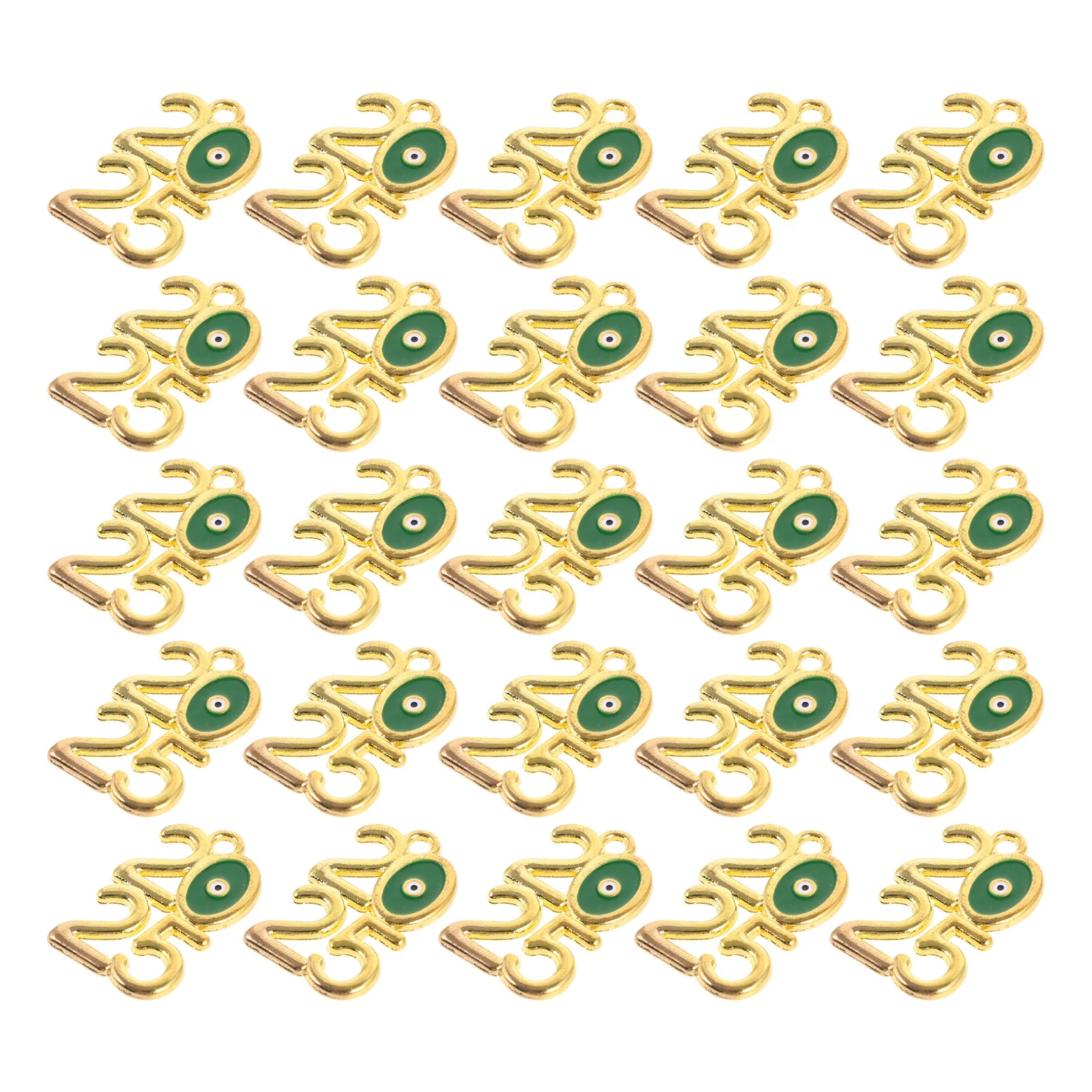 

20Pcs Number Charms 2025 Pendants Metal DIY Jewelry Making Bracelet Necklace Crafts New Year Gift Accessories Number Pendant