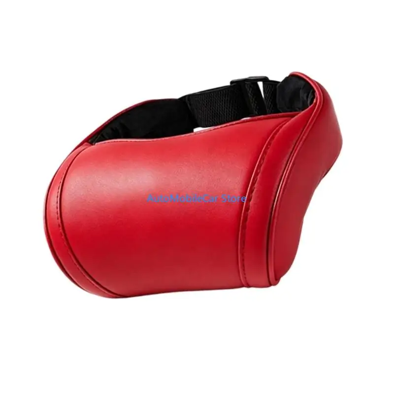 G8TE Vehicle Headrest Pillow with Curved Neck Support, Quick-Release Clasp and Positionable Rear Strap for Commuting