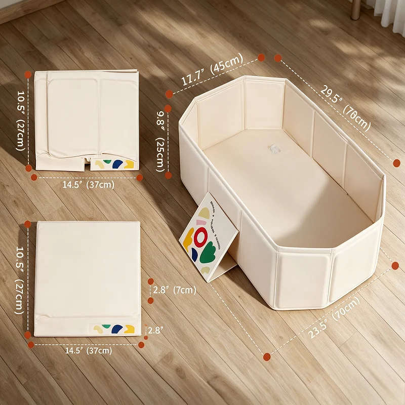 Foldable Infants Babies Bath Tub with Non-Slip Base , Portable Bathtub for Home Outdoor Travel Use， Space-Saving Baby Bath Tub