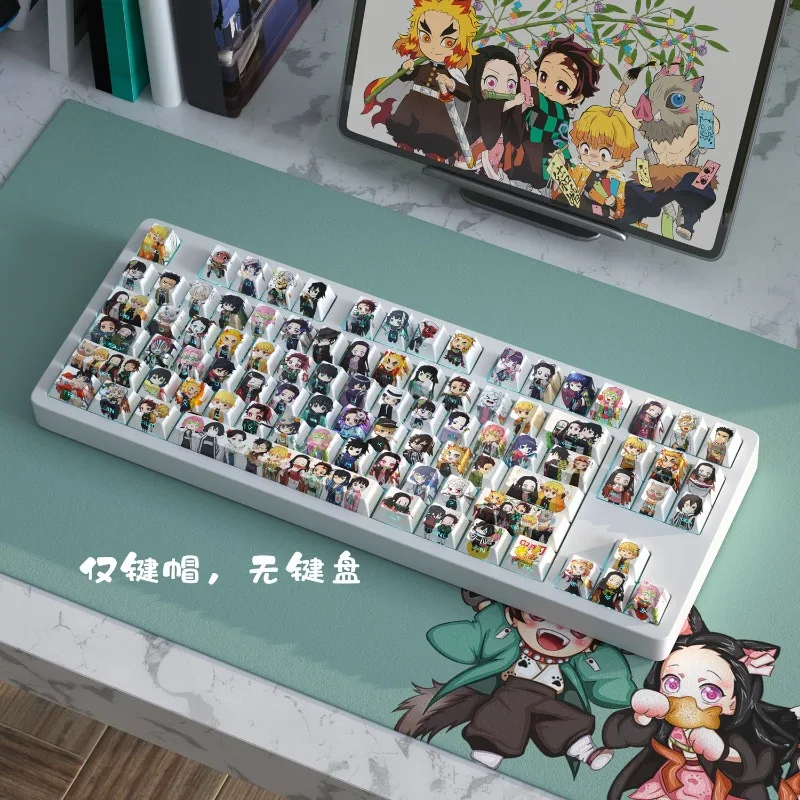 

124-key Demon Slayer: Kimetsu no Yaiba peripheral Q version cap suitable for cross keyboard Kamado Nezuko Kamado Tanjirou keycap
