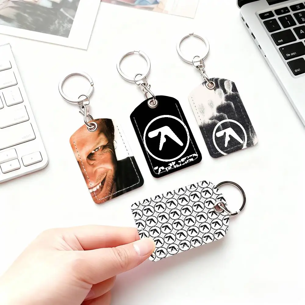 

UK musician A-Aphex Twin Card Holder Suitable For Student Bus Subway Bank Gym and Keychain Loss Prevention