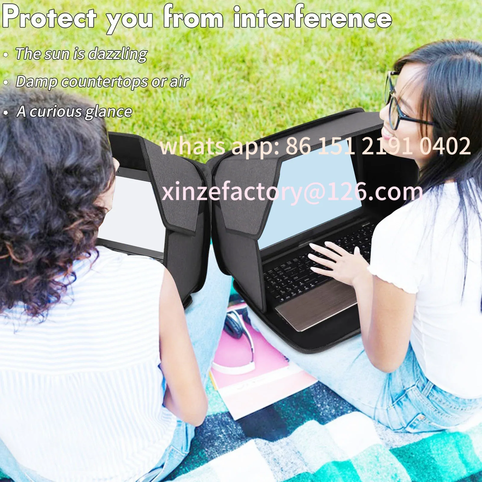 Customizable  Portable  Anti Glare Folding Laptop Hood for 16 Inches Laptops Sun Shade