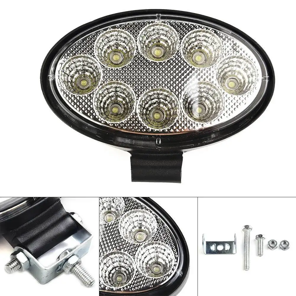 Car 5Inch 24W Oval LED Work Lamp Fog Light Truck Offroad Tractor Flood Beam Direct Current 12V 24V