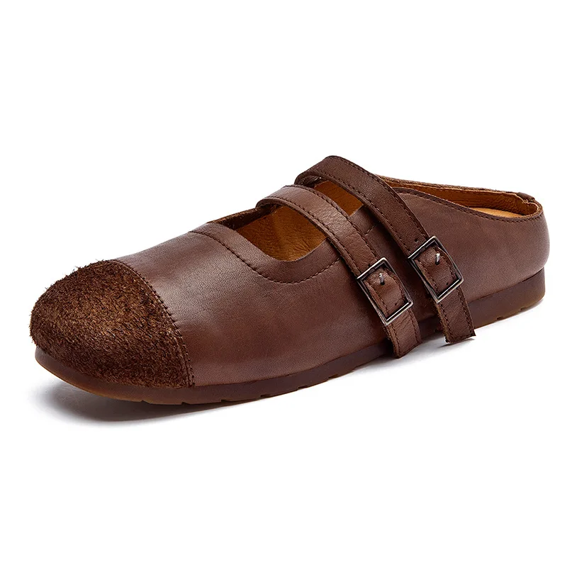 

Женские элегантные роскошные мокасины из натуральной кожи 1,5 см с круглым носком, летние удобные женские туфли в этническом стиле на мягкой подошве на плоской подошве