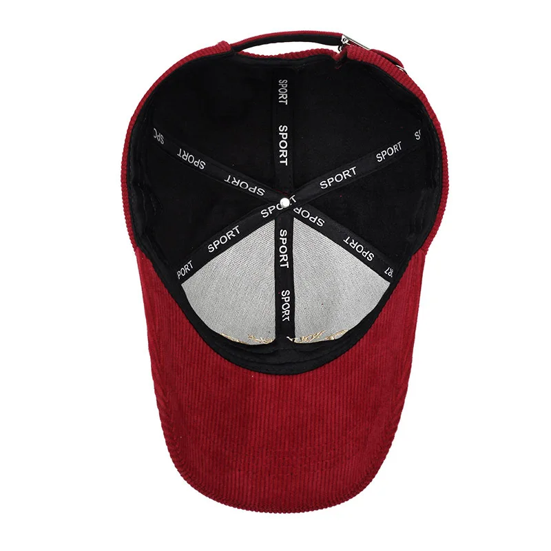 FS Brand Red Brown Corduroy Cap For Men Stylish 3D Letter Women Baseball Caps Summer Streetwear Trucker Hat Bone Masculino 2026