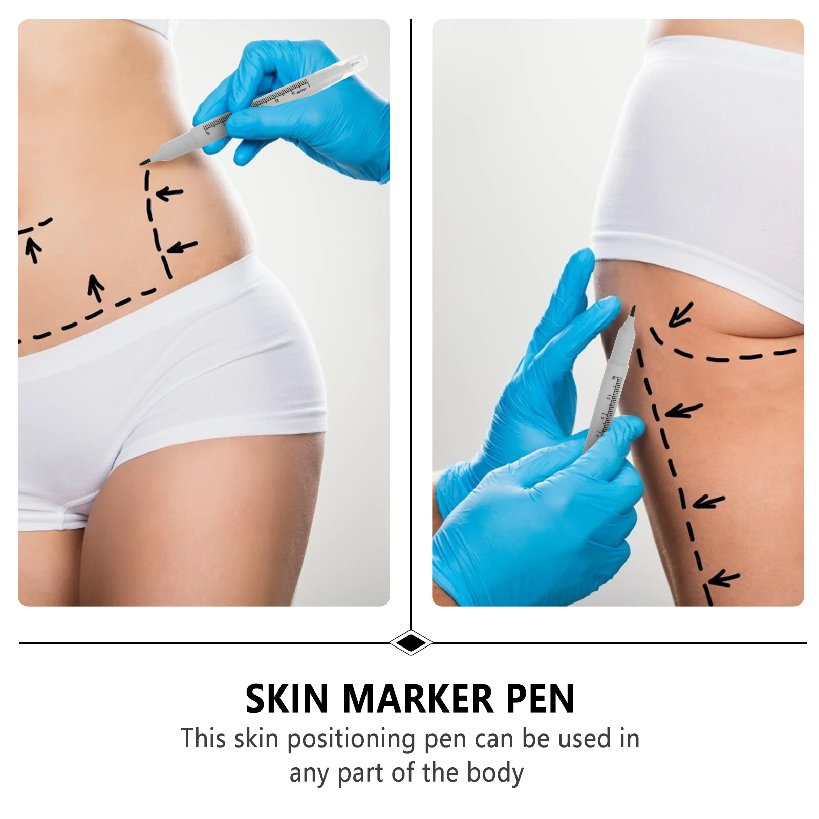 

9pcs Skin Marker Pens 3pcs set Plastic Mapping Pen Eyebrow Lips Positioning Stencils Tool Body Marking Pen