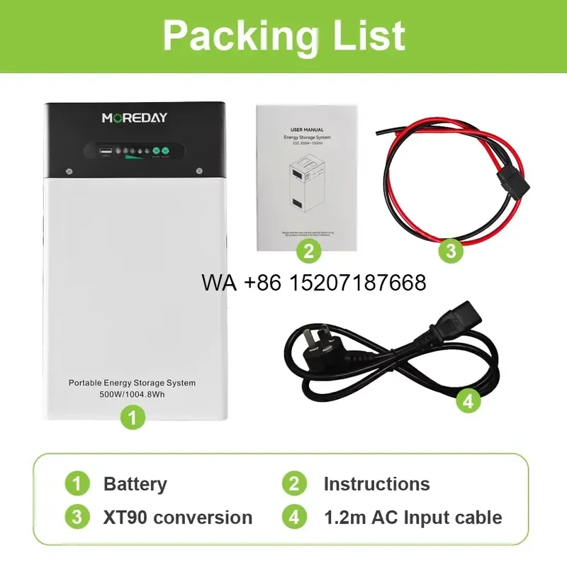 Wmwmnu 1kWh Portable Backup Power Station with Built-in Inverter and PV Input