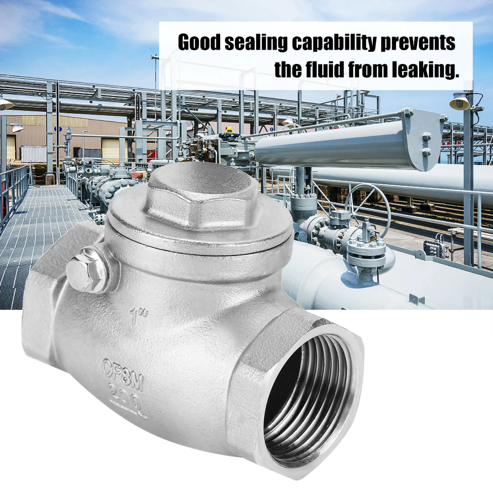 

1" DN25 Stainless Steel One Way Swing Check Valve Female Thread WOG 200PSI Stainless Steel Swing Check Valve Swing Check Valve