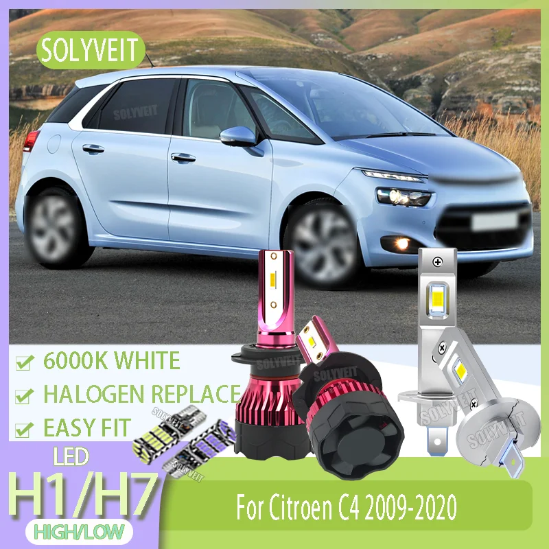 

LED H1/H7 High Low Beam Bulb Brighter than Halogen Bulb 6000k White For Citroen C4 2009 2010 2011 2012 2013 2014 2015 2016-2020
