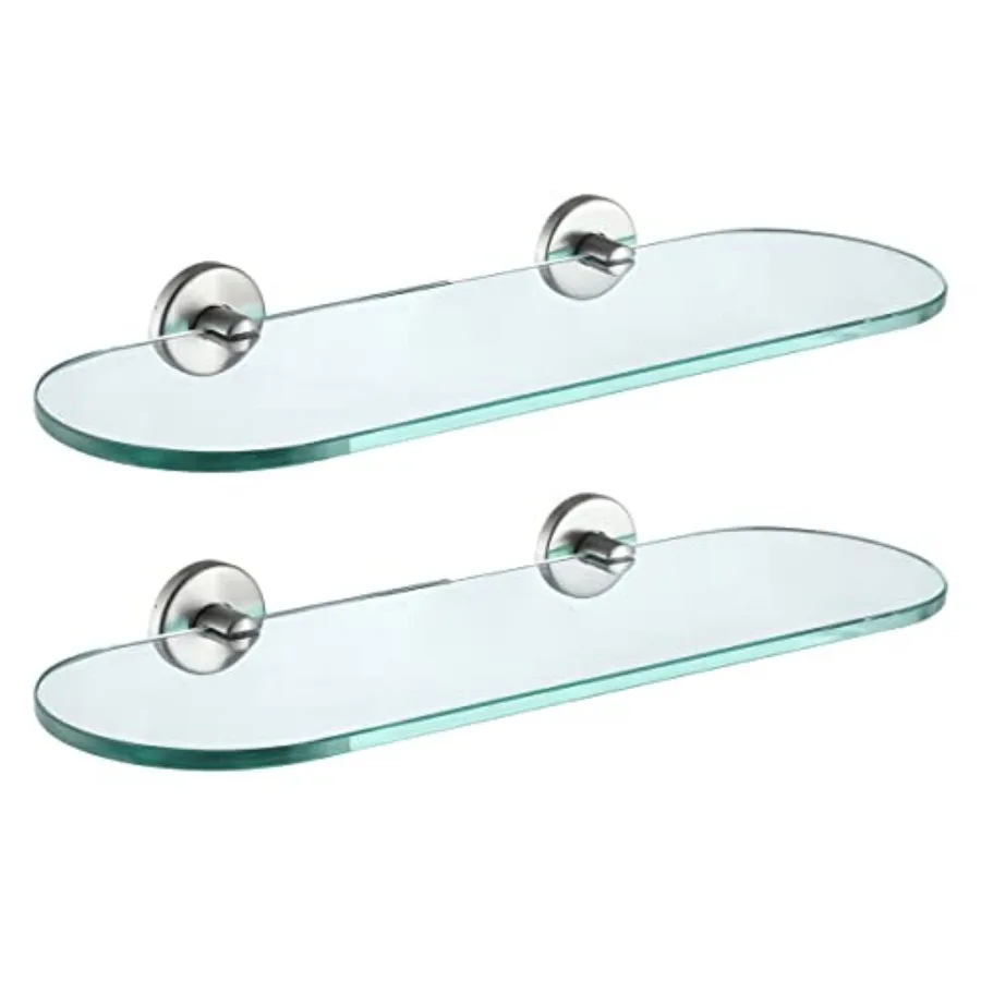 

Настенный держатель для стекла из закаленного стекла и нержавеющей стали 304, 16x5 дюймов, 2 шт., TGS121L16-N-P2