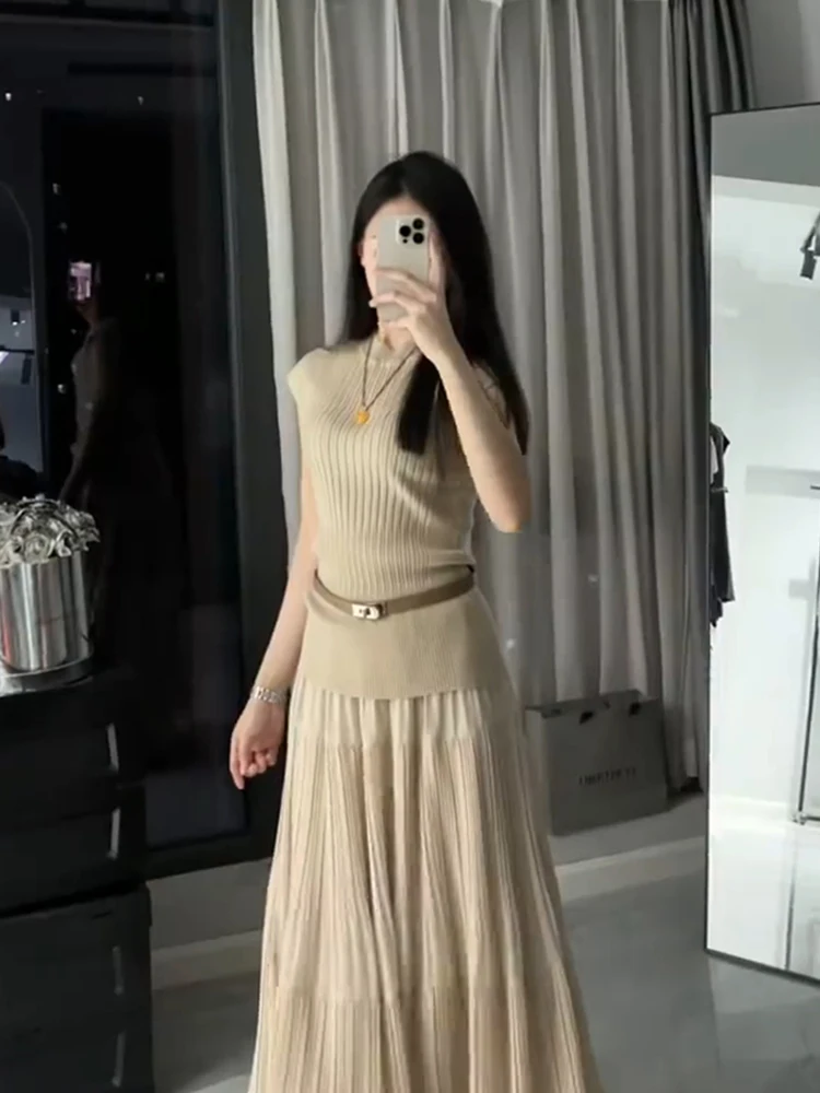 

Pure Desire round Ne ort Sve Knitted Sweater Women Summer Slim Fit Waist in T irt Top Trendy Inner Wear Stberry B...
