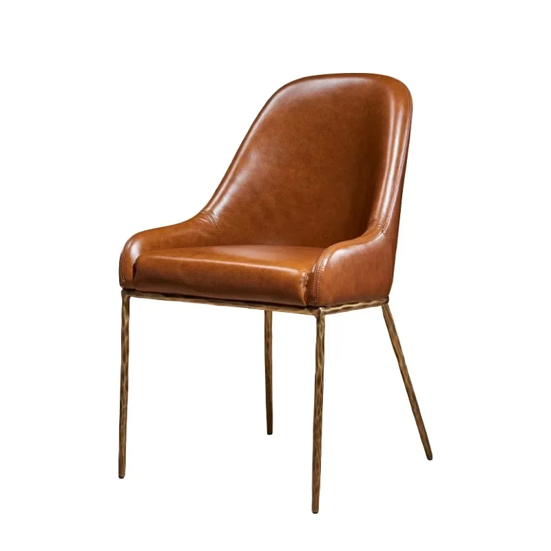 

AS Medieval Handmade Forged Iron Brass Chairs Vintage Restaurant Hotel Sitting Cafe Bar Wax Leather Dining Chair