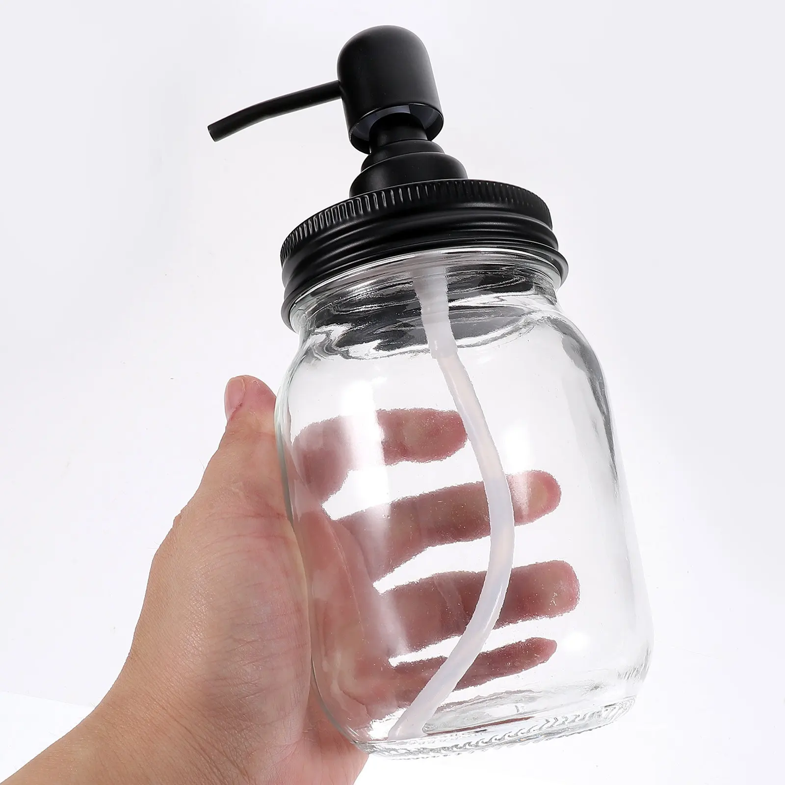 

2Pcs Transparent Pump Lid Canning Jars Food Container Easy Identification Practical Design Salad Can Household Jars