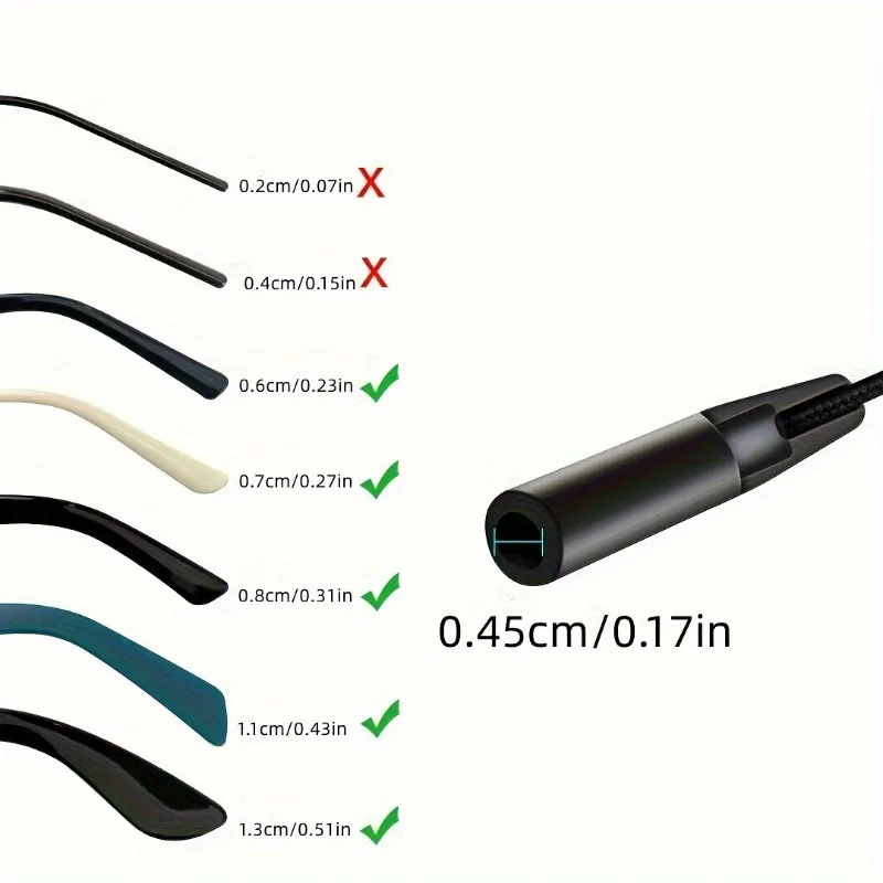 Verstellbare Brillenbänder aus Silikon, rutschfeste Brillenhalter, 9 bis 13,7 Zoll, dehnbare Sport-Brillenhalter für alle Menschen – Detail 5