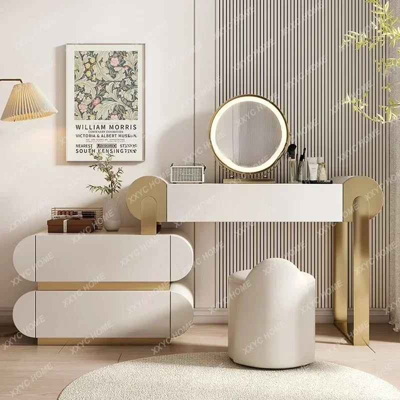 

light luxury dresser storage integrated bedroom solid wood makeup table