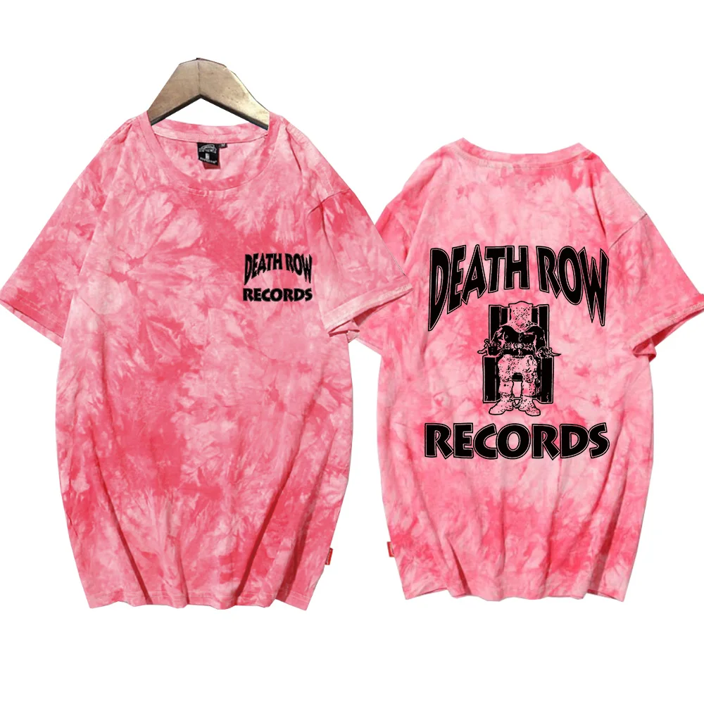 Death Row Records Double Sided Print T Shirt Rapper Tupac 2Pac T-Shirt Men Women Hip Hop Tie Dye T Shirt Unisex