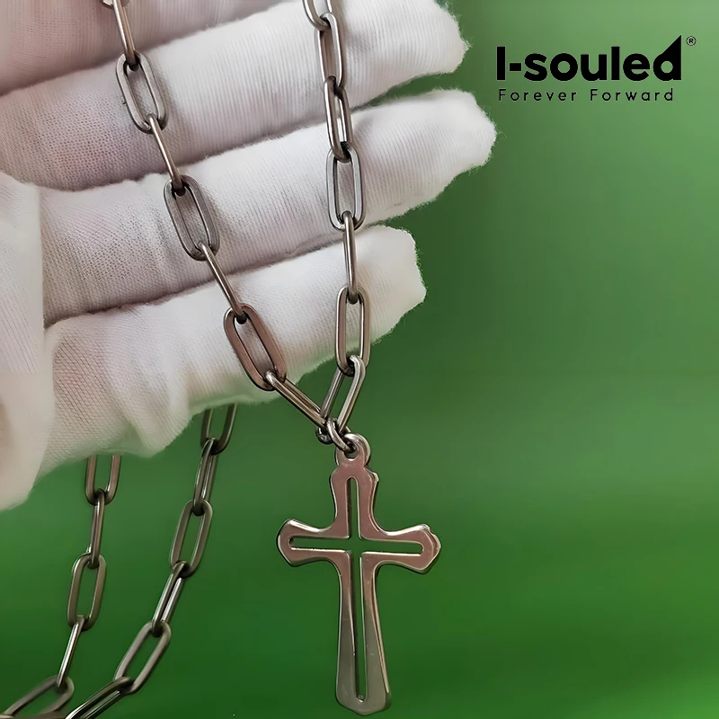 

Surgical Grade Titanium Cross Pendant Necklace Anti-Tarnish Mens Womens Gothic Chain Unisex Punk Jewelry Gift