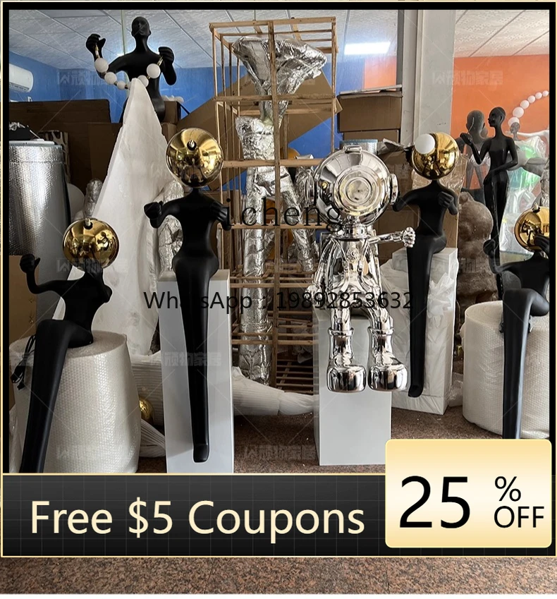 

humanoid art sculpture floor ornament light luxury living room sofa abstract figure creative vertical ornament