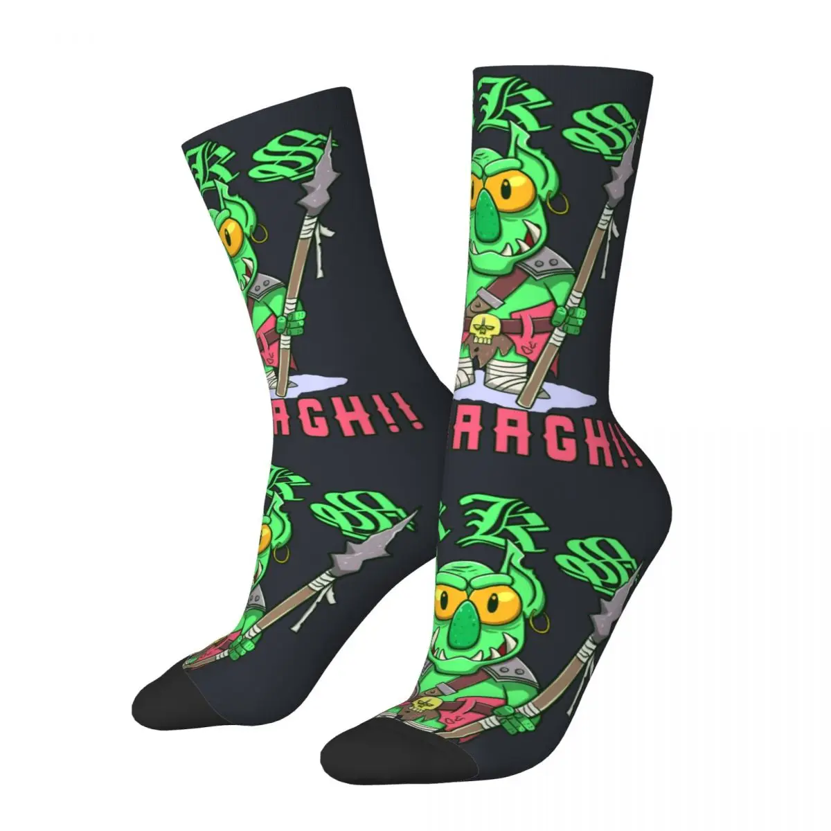 Crazy Waaagh! Orc Quotes Premium Sock for Men Ork waaagh Happy Quality Pattern Printed Boys Crew Sock official-website fugees