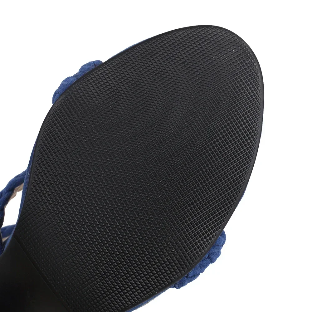 صيف جديد موضة البيج الأسود المرأة Slingback الصنادل مثير جولة تو عالية الكعب رقيقة سيدة أحذية الحفلات حجم كبير 43 45 48