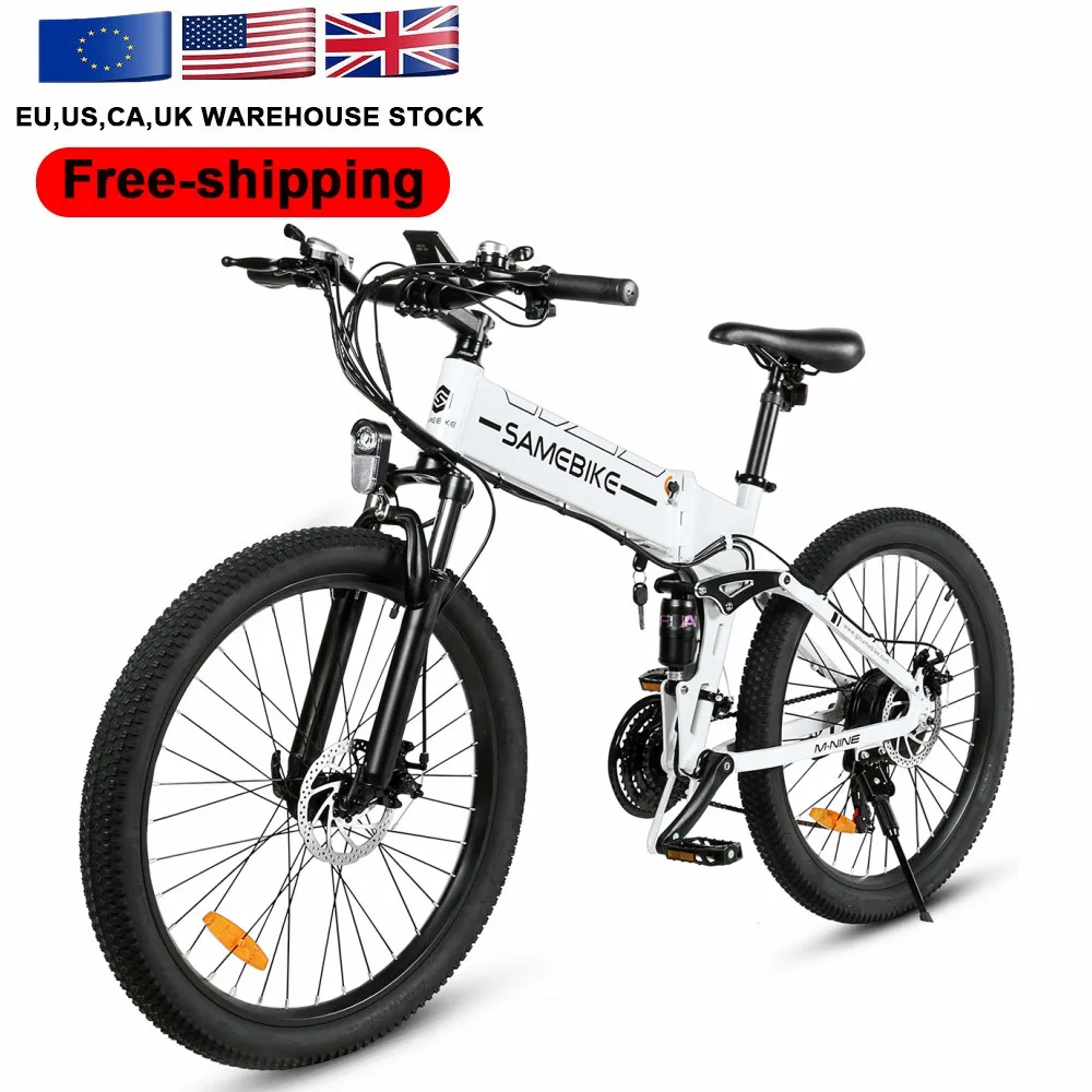 

daUK Warehouse Double Shock Absorber 900W Folding Ebike Bicycle 26inch Mens Full Suspension Foldable E Bicycle