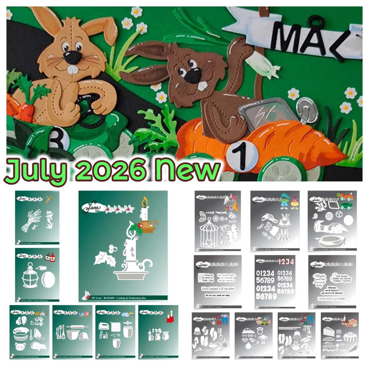 Danish Texts – Nouveauté Mai 2026 : Matrices de découpe et tampons en métal pour scrapbooking DIY et albums photo faits main, motif Femme âgée présentant un homme