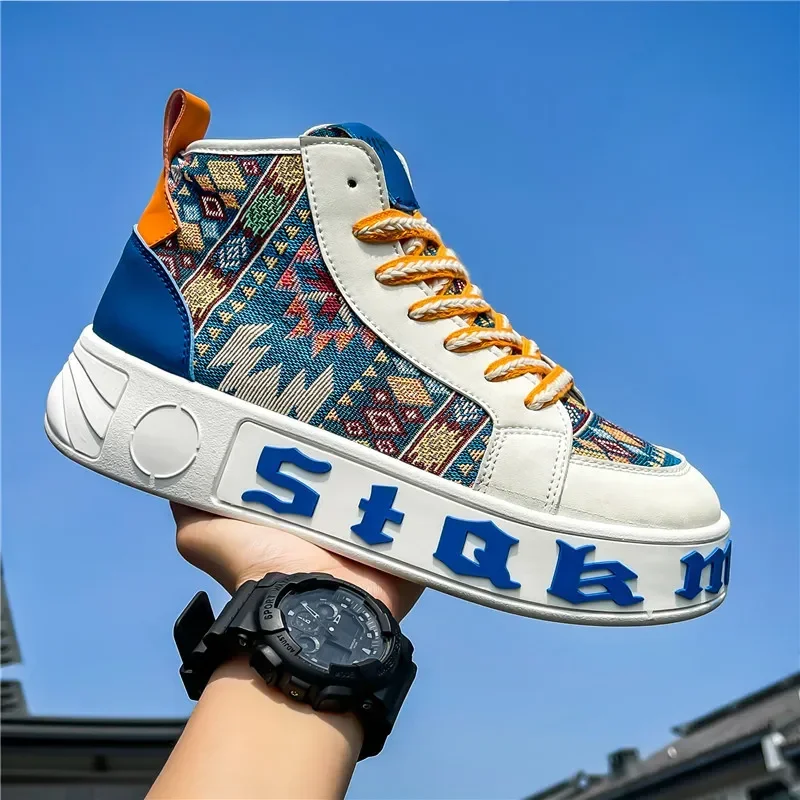 

Мужская прогулочная обувь на массивном каблуке, мужские модные кроссовки, повседневная удобная нескользящая обувь на платформе, легкая повседневная обувь в стиле ретро