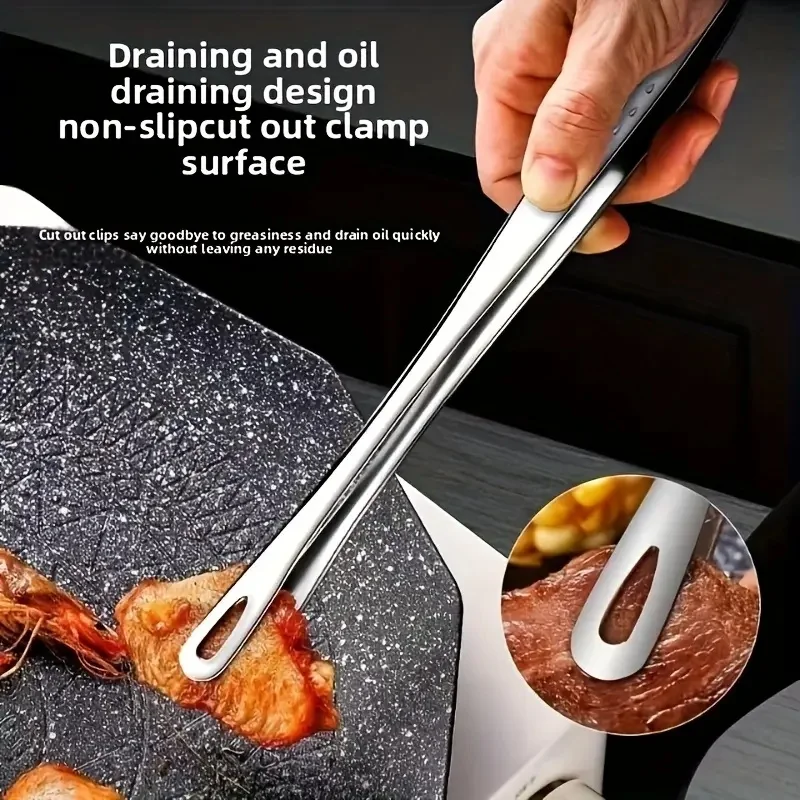 1 Stück/2 Stück, vielseitige Grillzangen aus Edelstahl, ideal zum Grillen, Backen und für Campingausflüge, langlebige Küchenutensilien. – Detail 1