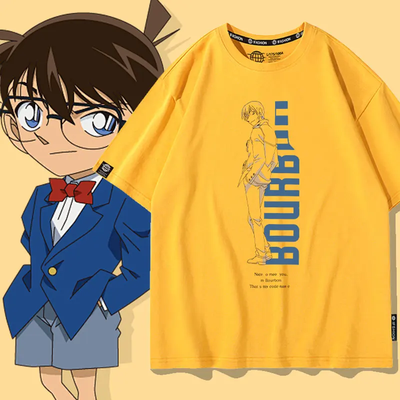 

Anime name Detective Conan co-short-sleeved male T-shirt thief Kidokudo Shinichi T-shirt summer casual clothes