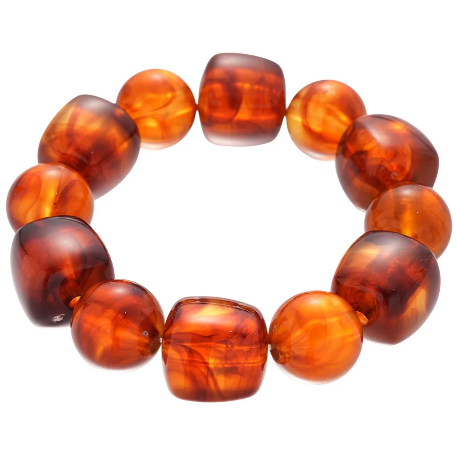 Bracelet de perles rondes carrées irrégulières en acrylique pour femmes, Bracelet Simple européen et américain, accessoires à main de mode coréenne