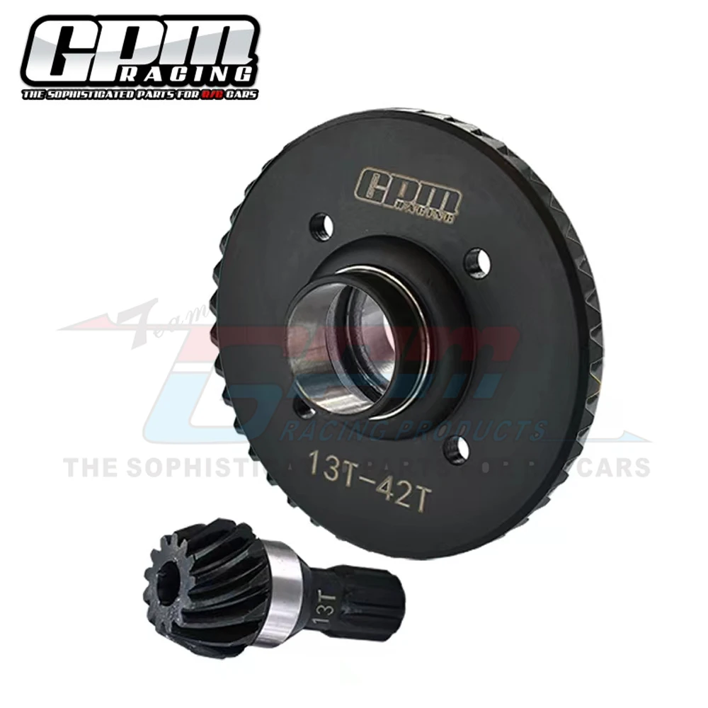 GPM Metal Steel Rear Differential Ring Gear + 13T Pinion Gear Set 7881+7791 for Traxxas 1/6 XRT 1/5 X-MAXX 6S 8S Monster Truck