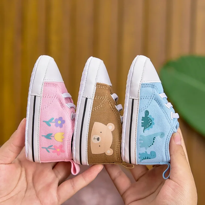 

0-12months Infant Girl Boy High Top Shoes Floral Animal Sneaker for baby girls boys