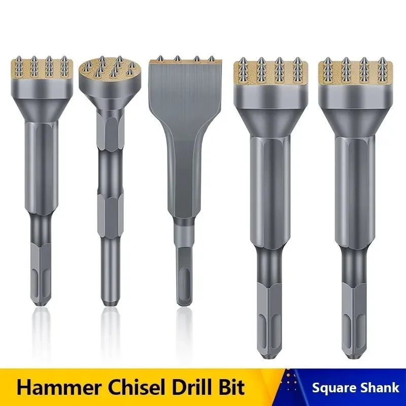 square-shank-hammer-chisel-drill-bit-stone-slab-bridge-wall-cement-drilling-tool